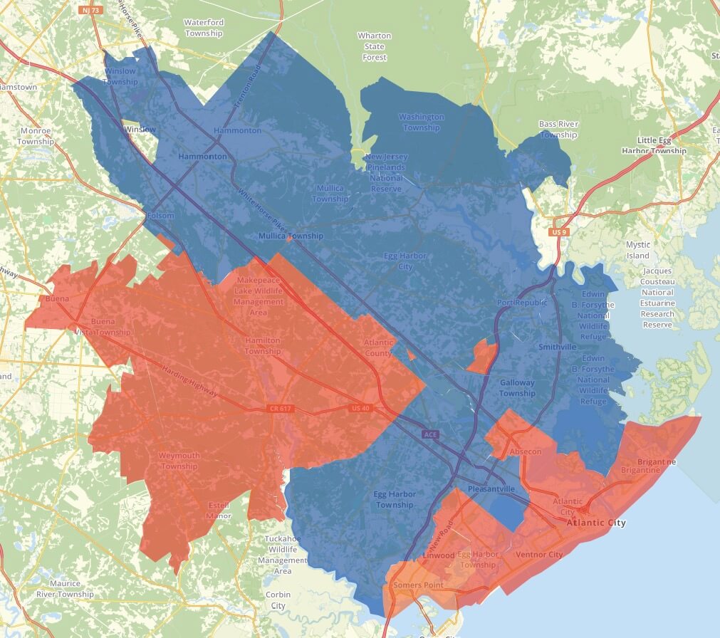 New Jersey Atlantic County Progress Map