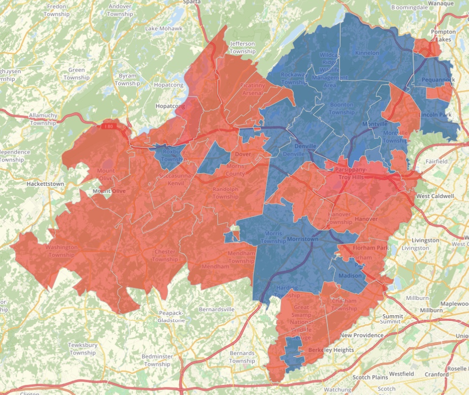 New Jersey Morris County Progress Map