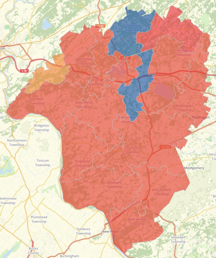 New Jersey Hunterdon County Progress Map