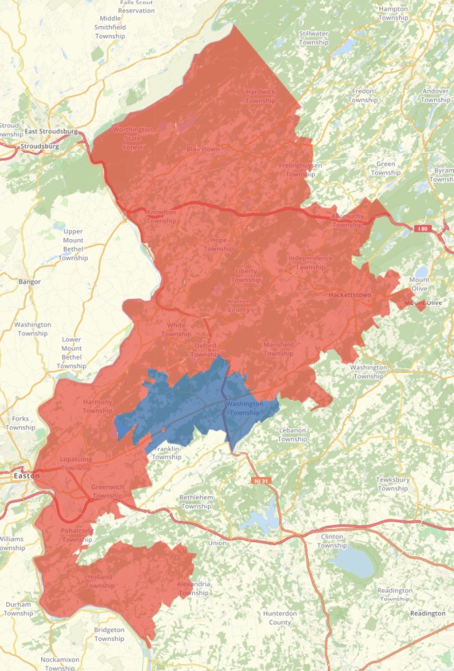 New Jersey Warren County Progress Map