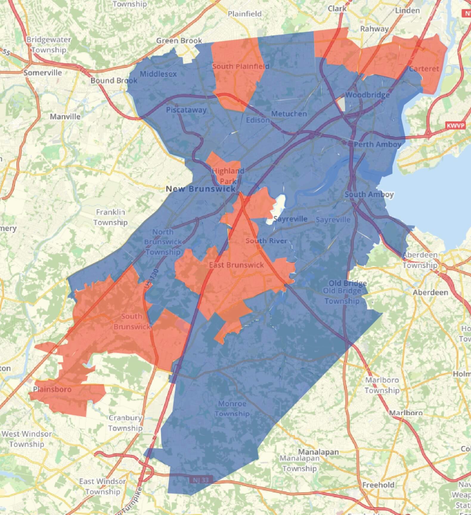 Middlesex County Progress Map