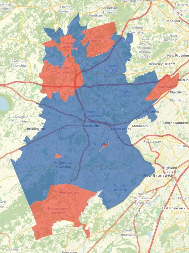 New Jersey Somerset County Progress Map