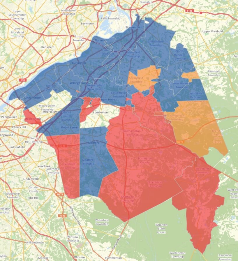 New Jersey Camden County Progress Map