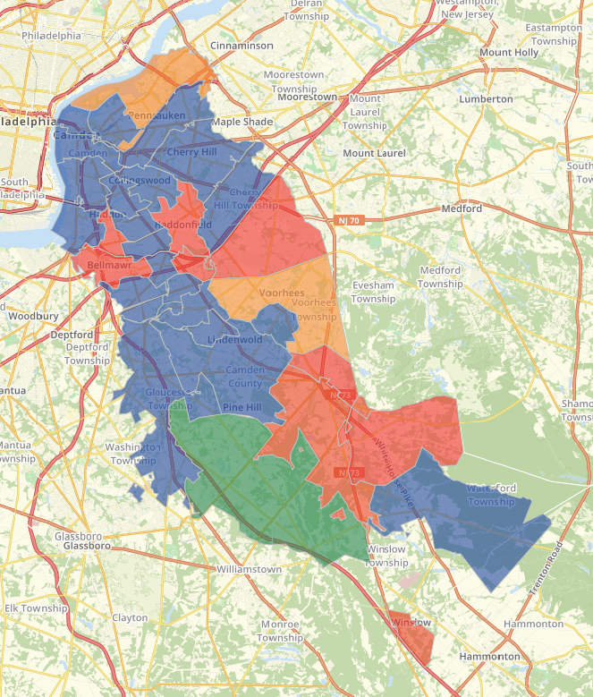 New Jersey Camden County Progress Map