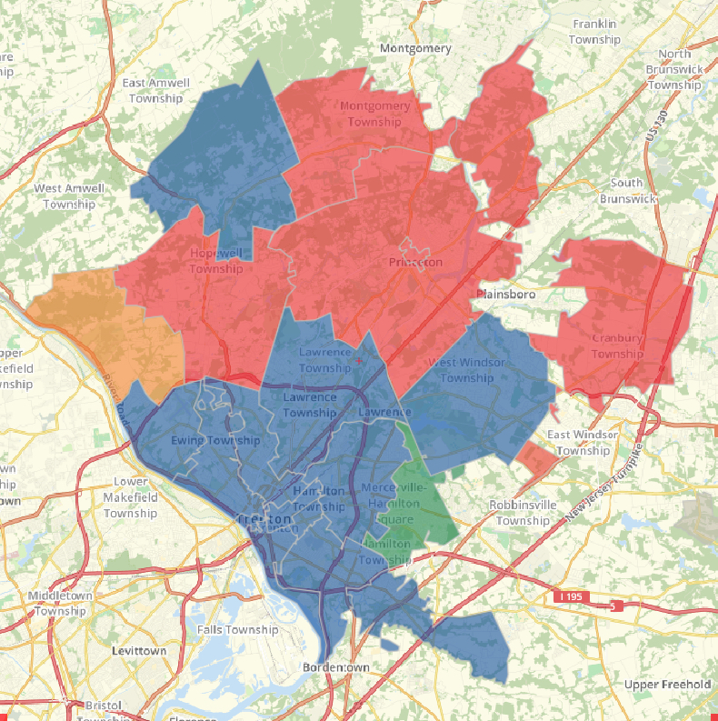 New Jersey Mercer County Progress Map